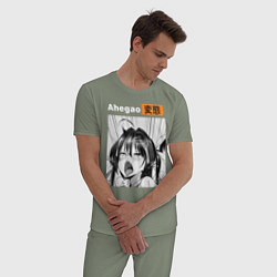Пижама хлопковая мужская Ahegao, цвет: авокадо — фото 2