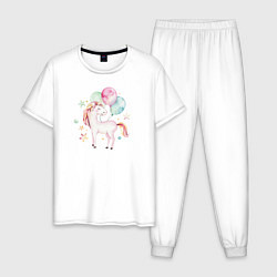 Пижама хлопковая мужская Пони, цвет: белый