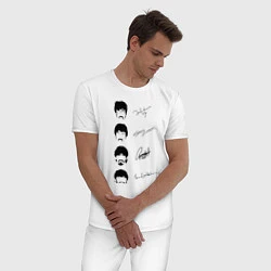 Пижама хлопковая мужская The Beatles автографы, цвет: белый — фото 2
