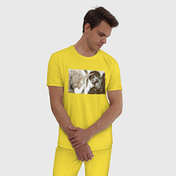 Пижама хлопковая мужская Берсерк, цвет: желтый — фото 2