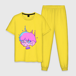 Пижама хлопковая мужская Моб Психо 100, цвет: желтый