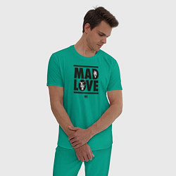 Пижама хлопковая мужская Mad love, цвет: зеленый — фото 2