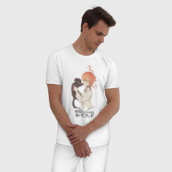 Пижама хлопковая мужская Обещанный Неверленд Эмма, цвет: белый — фото 2