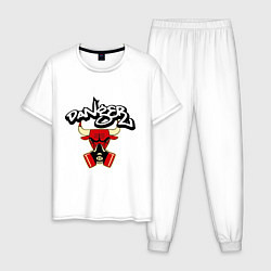 Пижама хлопковая мужская Danger Chicago Bulls, цвет: белый