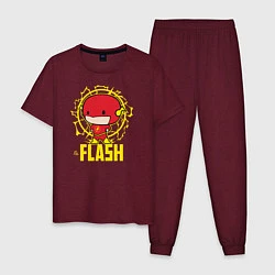 Пижама хлопковая мужская The Flash, цвет: меланж-бордовый