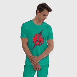 Пижама хлопковая мужская Флэш, цвет: зеленый — фото 2
