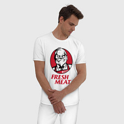 Пижама хлопковая мужская Pudge Dota Fresh Meat Пудж, цвет: белый — фото 2