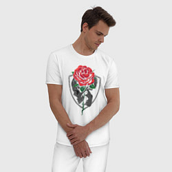 Пижама хлопковая мужская Skull&Rose, цвет: белый — фото 2