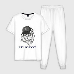 Пижама хлопковая мужская Peugeot Пежо Z, цвет: белый