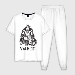 Пижама хлопковая мужская Valheim Викинг Берсерк, цвет: белый