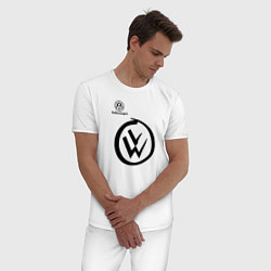 Пижама хлопковая мужская Volkswagen, цвет: белый — фото 2