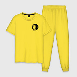 Пижама хлопковая мужская Номер Пять, цвет: желтый