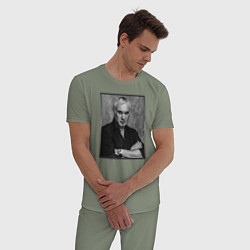 Пижама хлопковая мужская Валерий Меладзе, цвет: авокадо — фото 2