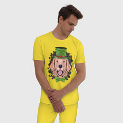 Пижама хлопковая мужская Святой Лабрик, цвет: желтый — фото 2