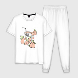 Пижама хлопковая мужская Japanese Peach Juice, цвет: белый