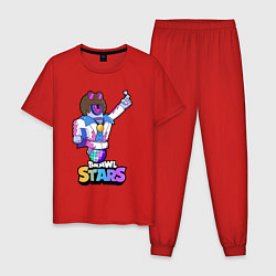 Пижама хлопковая мужская STU Disco СТУ Диско, цвет: красный