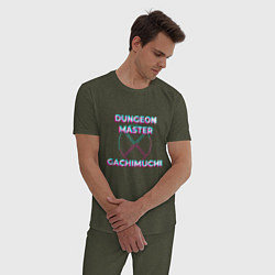 Пижама хлопковая мужская Гачи Dungeon Master Glitch, цвет: меланж-хаки — фото 2