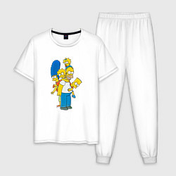 Пижама хлопковая мужская Sipmpsons, цвет: белый