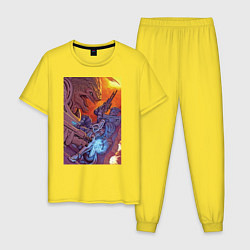 Пижама хлопковая мужская Масс эффект, цвет: желтый