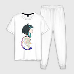 Пижама хлопковая мужская Сяо, цвет: белый