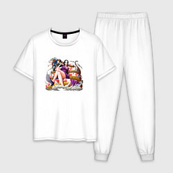 Пижама хлопковая мужская Боа Хэнкок, цвет: белый