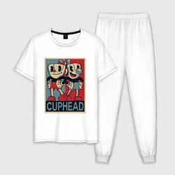 Пижама хлопковая мужская CUPHEAD, цвет: белый