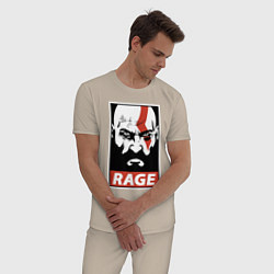 Пижама хлопковая мужская RAGE GOW, цвет: миндальный — фото 2