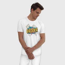Пижама хлопковая мужская Brzrkr Берсерк, цвет: белый — фото 2