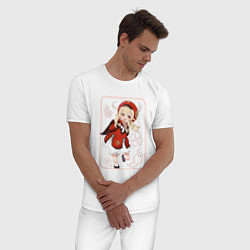Пижама хлопковая мужская Кли, цвет: белый — фото 2
