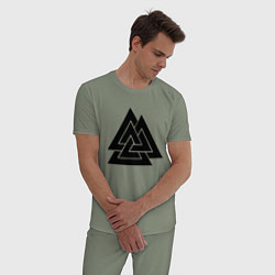 Пижама хлопковая мужская Валькнут Valknut Z, цвет: авокадо — фото 2