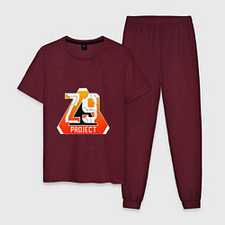 Пижама хлопковая мужская PROJECT Z 9 STANDOFF 2 цвета меланж-бордовый — фото 1