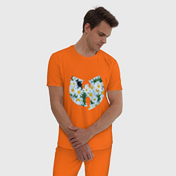 Пижама хлопковая мужская Wu-Tang Ромашки цвета оранжевый — фото 2