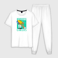Пижама хлопковая мужская Roberto Carlos, цвет: белый
