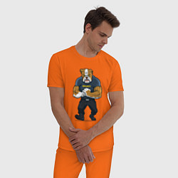 Пижама хлопковая мужская ПИТБУЛЬ SECURITY Z, цвет: оранжевый — фото 2