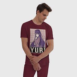 Пижама хлопковая мужская Yuri, цвет: меланж-бордовый — фото 2