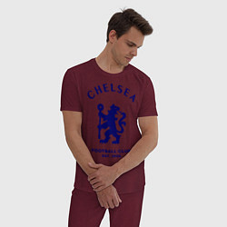Пижама хлопковая мужская Chelsea Est. 1905, цвет: меланж-бордовый — фото 2