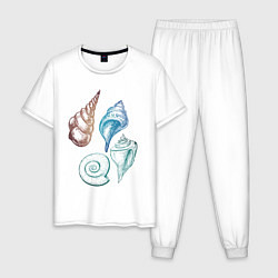 Пижама хлопковая мужская Sea House, цвет: белый