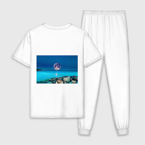 Мужская пижама Лунный пляж / Белый – фото 2