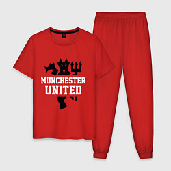Пижама хлопковая мужская Манчестер Юнайтед Red Devils, цвет: красный