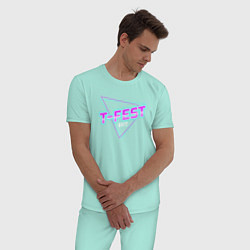 Пижама хлопковая мужская T-Fest цвета мятный — фото 2