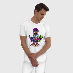 Пижама хлопковая мужская Выбирай прическу, цвет: белый — фото 2