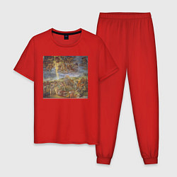 Пижама хлопковая мужская Обращение Савла, цвет: красный
