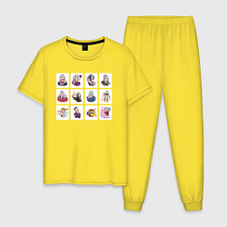 Пижама хлопковая мужская Билли Айлиш, цвет: желтый