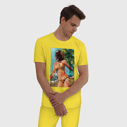 Пижама хлопковая мужская Мёртвый остров, цвет: желтый — фото 2