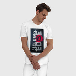 Пижама хлопковая мужская Bleeding Edge Logo, цвет: белый — фото 2