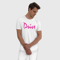Пижама хлопковая мужская DRIVE, цвет: белый — фото 2