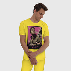 Пижама хлопковая мужская Драйв, цвет: желтый — фото 2