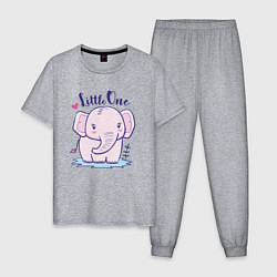 Пижама хлопковая мужская Маленький слоненок, цвет: меланж