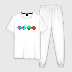 Пижама хлопковая мужская Friday Night Funkin стрелки, цвет: белый