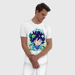 Пижама хлопковая мужская Venti Neon GI, цвет: белый — фото 2